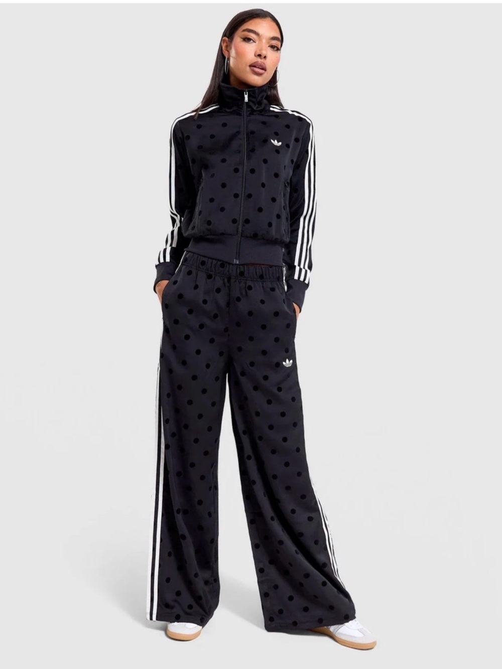 NWT adidas Polka Dot Firebird Wide leg Track Pants - Picture 2 of 15